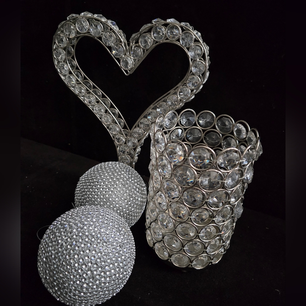 Elegant Silver Crystal Home Decor